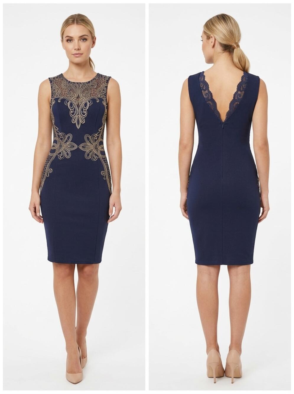NTW Lipsy London Love Michelle Keegan Sheath Lace Dress Women Size 2